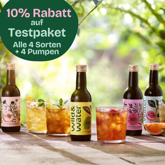 Natürlich erfrischen: Entdecke alle vier Wild&Water Sorten inkl. Pumpverschlüsse mit 10% Aktions-Rabatt